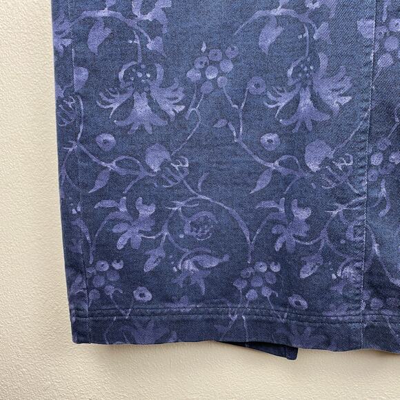 Vintage Jones Wear Sport Floral Denim Midi Skirt with Floral Painted Pattern 10 - Picture 6 of 8
